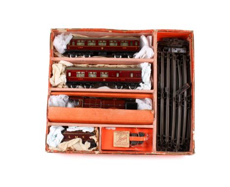 Meccano Hornby O gauge 'The Royal Scot L.M.S. 6100' 4-4-2 clockwork model railway locomotive and tender, boxed train set. Inc