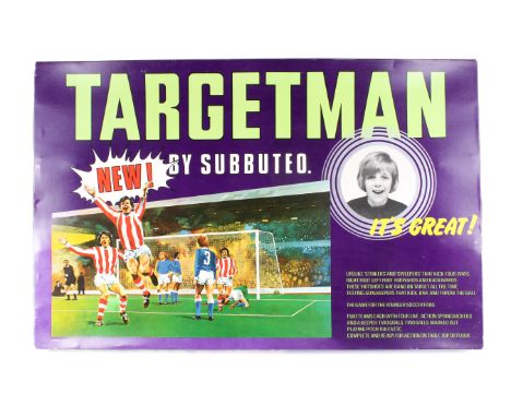 A Subbuteo 'Targetman' game. Complete, comprising two teams with action kickers and goalkeepers, two goals, two balls, marked