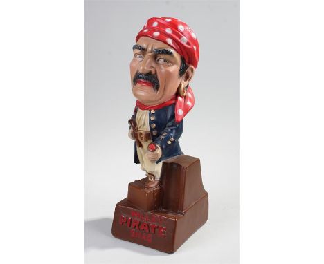 Will's Pirate Shag advertising figure, with a red bandana and a pipe in one hand, 37cm