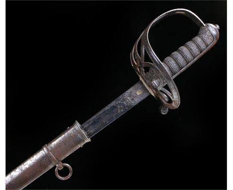 Edward VII 1827 pattern Rifle Brigade officers sword, the blade engraved Bucks Battn (Buckinghamshire Volunteer Light Infantr