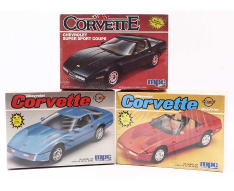 M.P.C/ERTL 1.25 scale Chevy Corvette kits, 6364 1986 Corvette Super Sport Coupe 2 in 1 inc IMSA, 6205 1988 Corvette V8 5.7 Lt