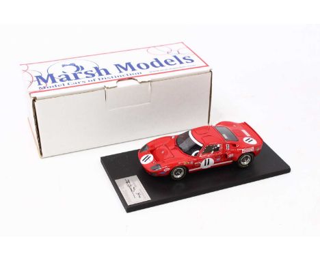 A Marsh Models No. MM260 1/43 scale factory hand built model of a Ferrari 312PB Buenos Aires race car comprising of red body 