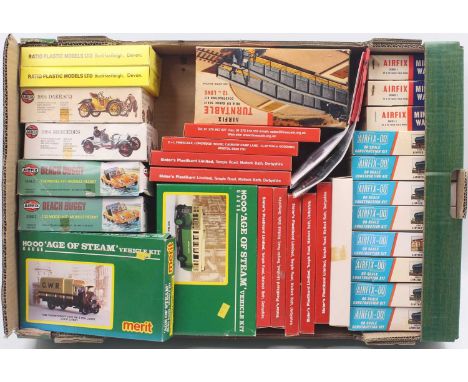 Airfix and other various scales plastic kits to include; 1904 Mercedes Benz, 1926 Thornycroft type PB, Mineral Wagons and oth