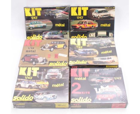 Solido 1.43 scale Metal kits with colour 3 in 1 transfers inc 5089 BMW 530i Race, 54K Fiat 131 Abarth Rally, 50K Peugeot 504 