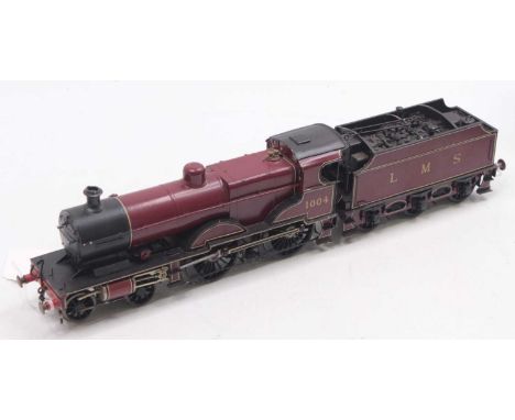 0 gauge finescale kitbuilt LMS compound in LMS maroon livery no.1004, fitted with a Slaters motor and gearbox, live chassis, 