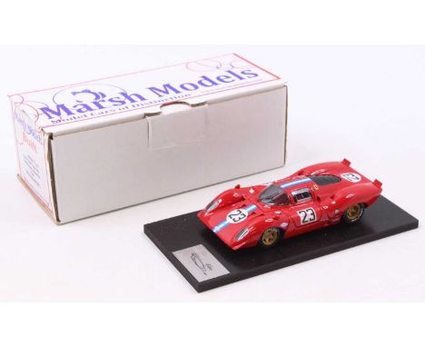 A Marsh Models 1/43 scale factory hand built model of a MM188M235 1970 Ferrari 312P Coupe, finished in red with racing No. 23