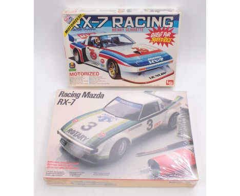 L.S 1.24 scale plastic kits, C521 Mazda RX-7 Savanna Rotary Silhouette in driver/working lights, late 1979 issue &amp; Fujimi