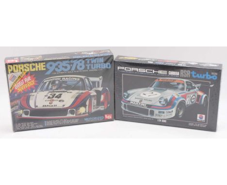 Nitto 1.24 scale plastic kits, No.565 Porsche RSR Turbo ‘Martini’ #21 1974 &amp; L.S 1.24 C523 Porsche 935-78 Twin Turbo ‘Mar