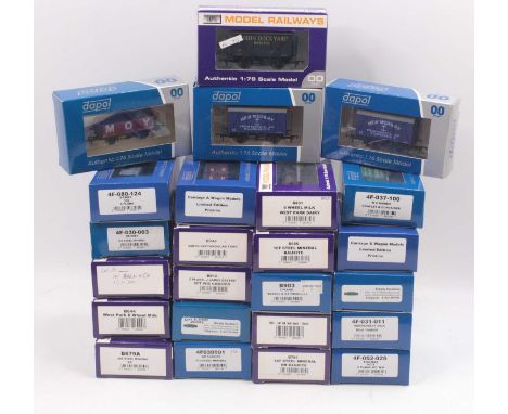 One tray containing 24 Dapol 00 gauge wagons, to include private Owner wagon, Southern Railway van, 6-wheeled milk tankers, B