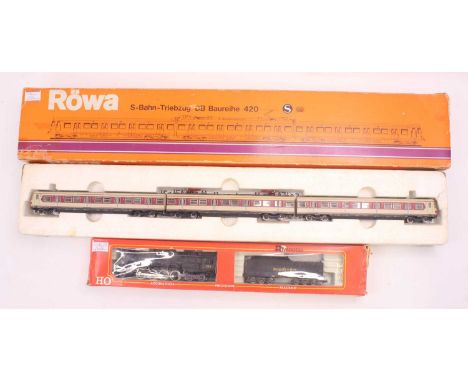 Two HO gauge locos to include a Rivarossi CL.S3 loco in Nickel Pate road livery, no.779, and a Rowa DB BR 420 class 3 car EMU