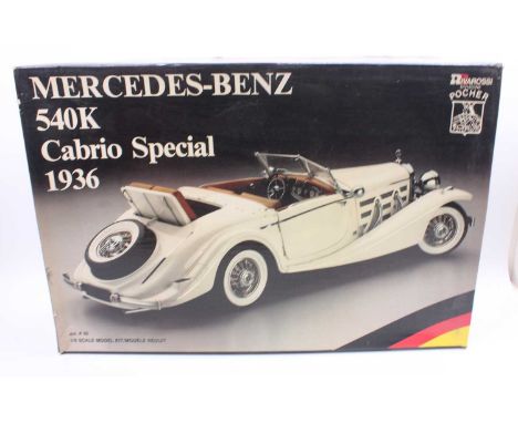 Pocher No. K82 1/8th scale kit of a Mercedes Benz-540K Cabrio Special 1936, with parts still bagged together with the origina