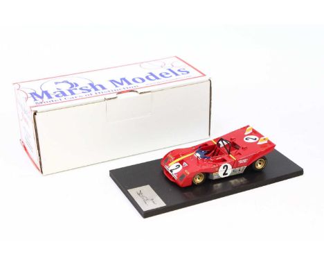 A Marsh Models No. MM260 1/43 scale factory hand built model of a Ferrari 312PB race car, comprising red body with racing No.