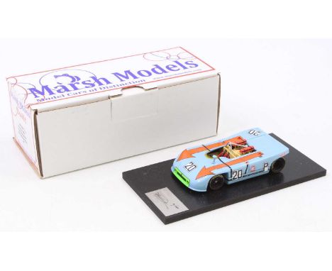 A Marsh Models 1/43 scale factory hand built model of a MM208M20 Porsche 908/3 Nurburgring 1970 race car, finished in light b