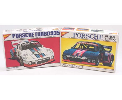 Nichimo 1.24 scale plastic kits, No .12 Porsche 935 Turbo ‘Black’ 1978 Grp.5 #2 &amp;  No.2 Porsche 935 Turbo ‘Martini’ 1978 
