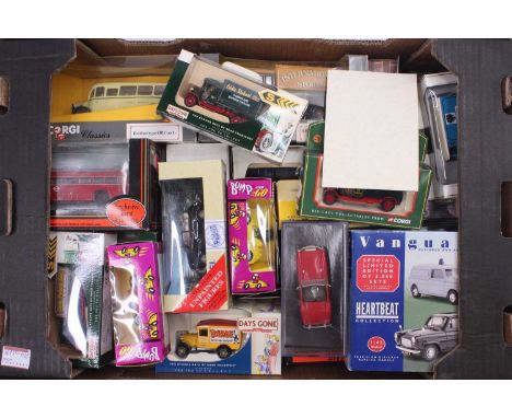 Three boxes containing modern issue mostly public transport diecast to include; EFE No.24805 Mercedes Benz 709 Reeve Burgess 