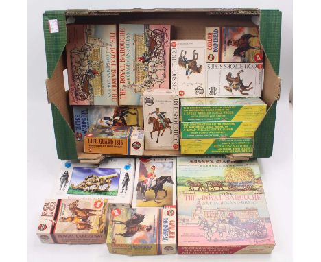 Airfix and other a quantity of plastic 54mm figure kits and others to include; Bengal Lancer, British Hussar, English Civil W
