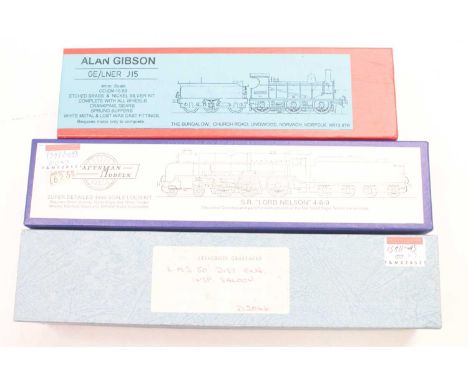 Three unmade 00 gauge kits to include a Craftsman Models Lord Nelson Class with Alan Gibson wheels, no motor present, believe