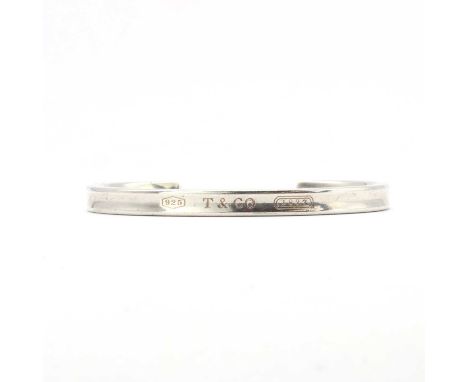 A sterling silver Tiffany &amp; Co. '1837' cuff bangle,the concave design bangle, 4.00mm wide, '925 T&amp;CO 1837' engraved t