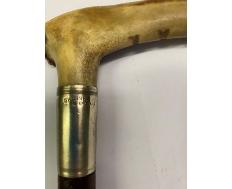 Leather Hunting Whip Swaine Adeney, hallmarked.