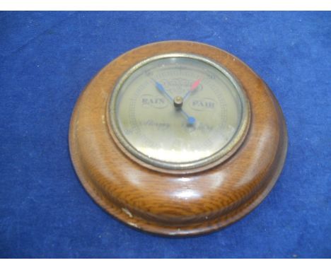 Small Oak Cased Barometer 7 inches wide