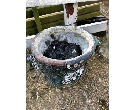Concrete Teapot planter on stand