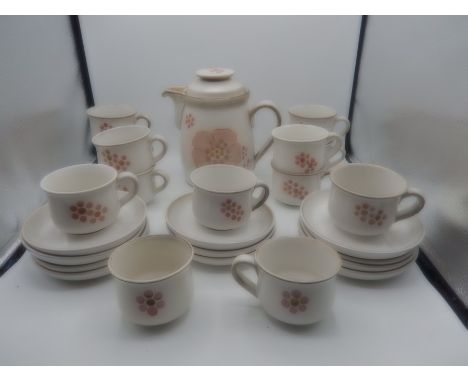 Denby part tea service comprising of Tea/coffee pot, 12 cups ,11 saucers and a sugar bowl