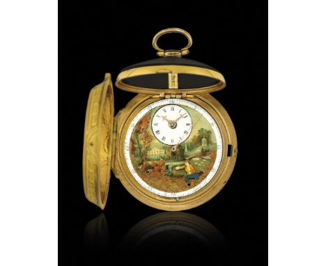 LA COLLEZIONE MARIO F. CARLEO - OROLOGIO DA TASCA INGLESE CON AUTOMI, FIRMATO DORMER, PERIODO 1820 Cassa a due corpi in metal