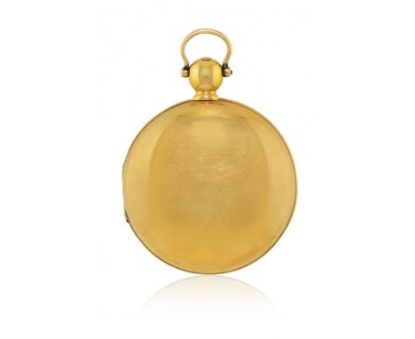 OROLOGIO DA TASCA FRANCESE A CHIAVETTA, FIRMATO MAILLARDET, PERIODO 1800 Cassa a savonette a due corpi in oro con lavorazione