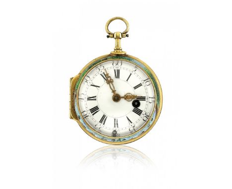 LA COLLEZIONE MARIO F. CARLEO - OROLOGIO DA TASCA FRANCESE A CHIAVETTA CON SMALTI, FIRMATO LEROY, PERIODO SECONDA METÀ DEL 17