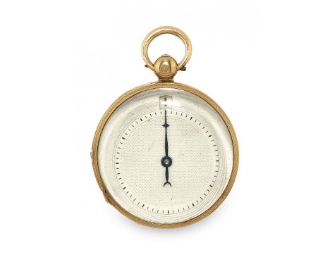 OROLOGIO A SALTARELLO A CHIAVETTA SVIZZERO, PERIODO 1830 Cassa in oro a quattro corpi completamente decorata a guilloché, sul