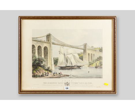 A 20th Century copy of a coloured print of a 19th Century coloured lithograph originally published in 1849, the schooner 'Wyv