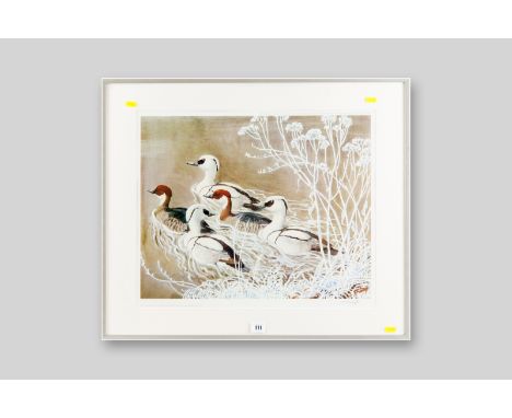 CHARLES FREDERICK TUNNICLIFFE coloured limited edition (489/500) print - wading ducks, signed in full, 17 x 20.5 ins (43 x 52