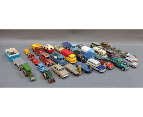 A group of unboxed and play worn diecast model vehicles by makes including Dinky, Budgie and Corgi 