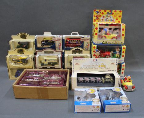 A group of boxed diecast model vehicles including Corgi, Blyton's Toyland, Lledo Days Gone and Pioneers of Aviation  