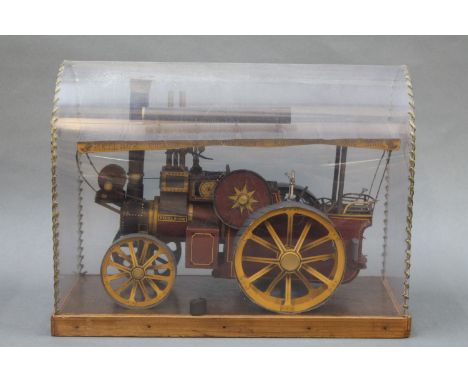 A cased Jethro's steam and electrical amusement co., 1906 excelsior traction engine, made out of card