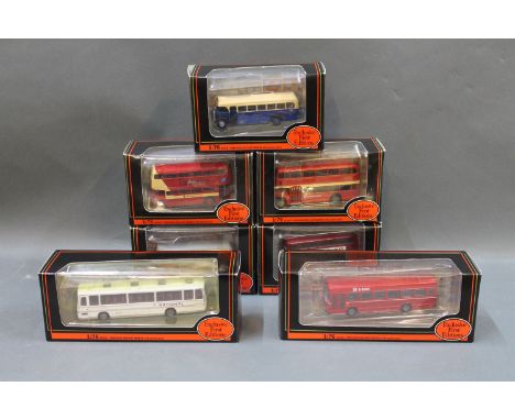 A group of 7 boxed EFE 1:76 scale diecast model buses