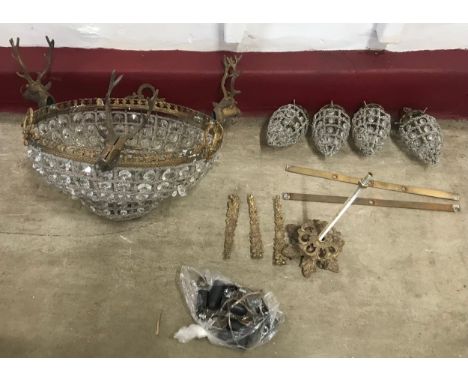 A French style glass and gilt metal chandelier 