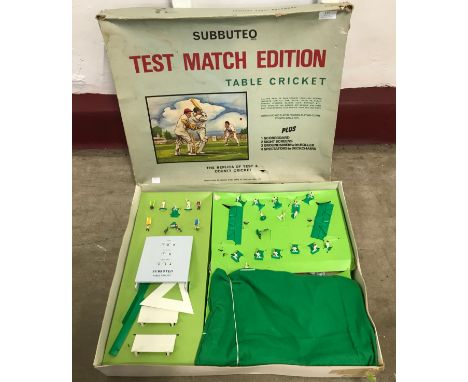 A Subbuteo Test Match Edition table cricket game 