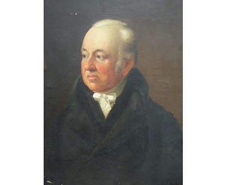 English School (19th century) Portrait of William Moore Esq of Crimeshill, Middleton, Cumbria, oil on canvas 76 x 64cm  