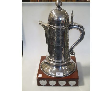 A large silver plated presentation jug with Conservative Club inscription  