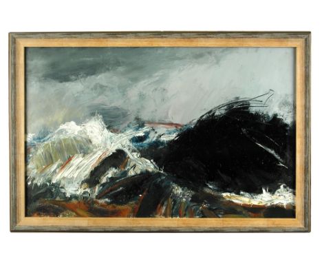 John Skinner (British, 20th Century) Black Wave oil on board, 29 x 79; Mac Heine (British, 20th century) 'Deya II', signed, c