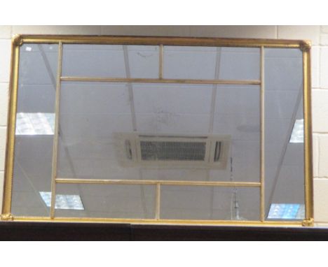 A large 19th century rectangular gilt gesso framed mirror with later marginal glazing bars, 97 x 152cm  