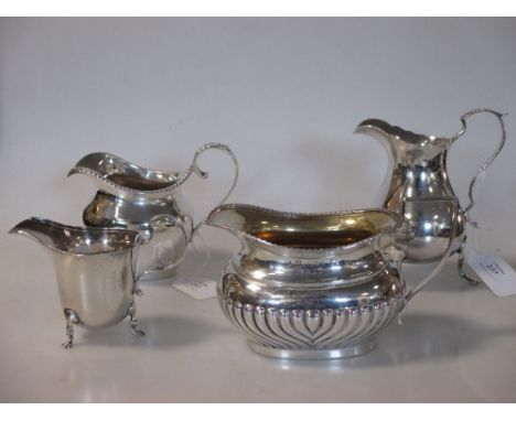 Four various 20th century silver cream jugs (4)  