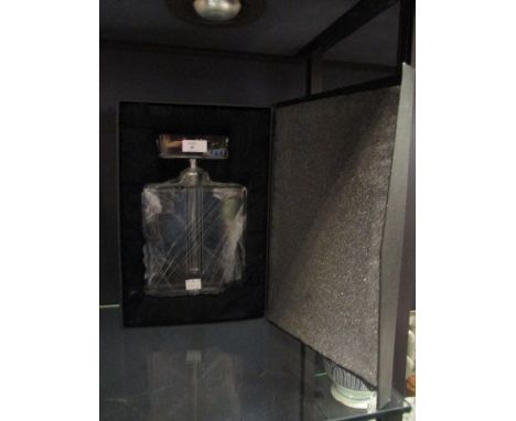 A boxed crystal shop display scent flask and stopper  