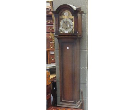 A 1920's-30's oak grandmother clock, chiming movement, for restoration, and a Victorian mahogany commode (2)  