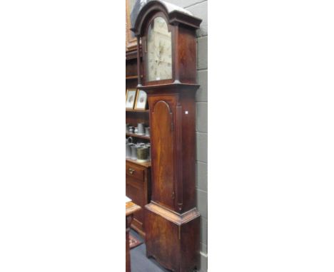 A mahogany longcase clock with a silvered dial and eight day movement, by John Tonson, Plymouth Dock (part missing)  