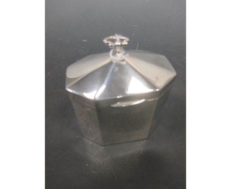 A silver tea caddy in George III style  
