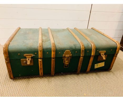 A vintage green wooden trunk AF