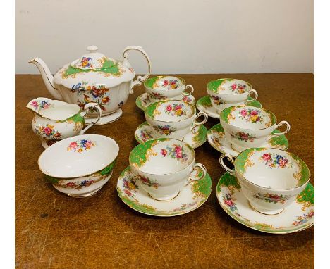 A set of six fine bone china paragon tea service 