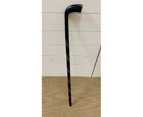  A decorative carved walking stick H85cm 